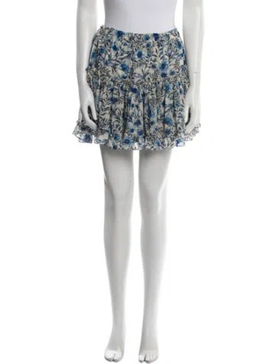 Pre-owned Misa Printed Mini Skirt In Blue