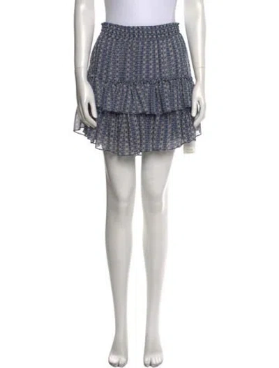 Pre-owned Misa Printed Mini Skirt In Blue