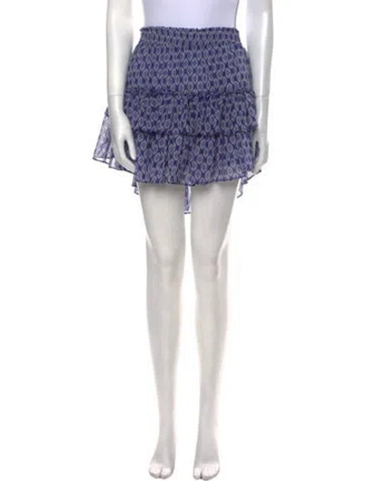 Pre-owned Misa Printed Mini Skirt In Blue