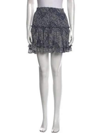 Pre-owned Misa Printed Mini Skirt In Blue