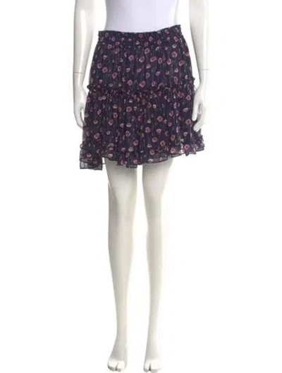 Pre-owned Misa Printed Mini Skirt In Blue