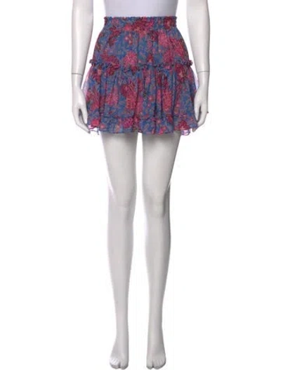 Pre-owned Misa Printed Mini Skirt In Blue