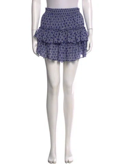 Pre-owned Misa Printed Mini Skirt In Blue