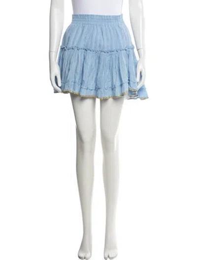 Pre-owned Misa Printed Mini Skirt In Blue