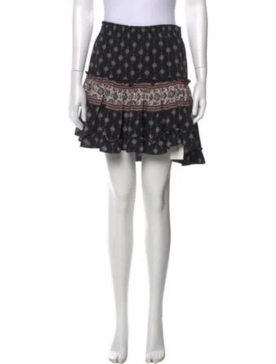 Pre-owned Misa Printed Mini Skirt In Blue
