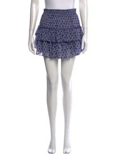 Pre-owned Misa Printed Mini Skirt In Blue