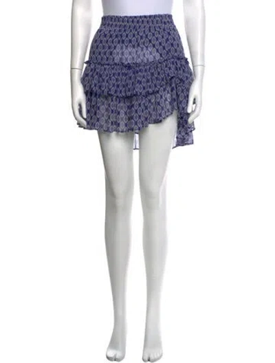 Pre-owned Misa Printed Mini Skirt In Blue