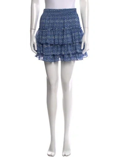 Pre-owned Misa Printed Mini Skirt In Blue/metallic
