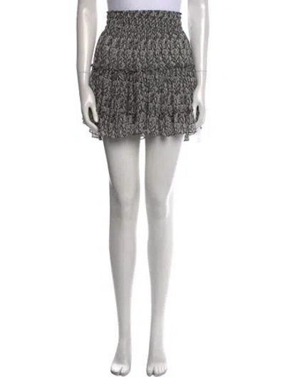 Pre-owned Misa Printed Mini Skirt In Gray