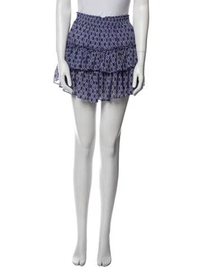 Pre-owned Misa Printed Mini Skirt In Multi