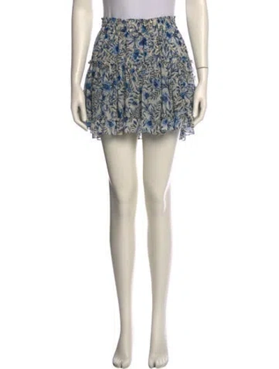 Pre-owned Misa Printed Mini Skirt In Neutral