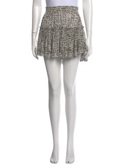 Pre-owned Misa Printed Mini Skirt In Neutral