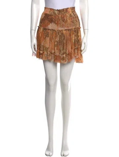 Pre-owned Misa Printed Mini Skirt In Orange