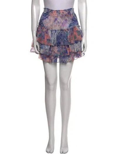 Pre-owned Misa Printed Mini Skirt In Pink