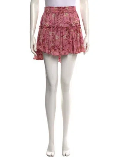 Pre-owned Misa Printed Mini Skirt In Pink