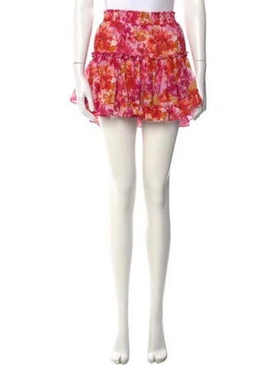 Pre-owned Misa Printed Mini Skirt In Pink
