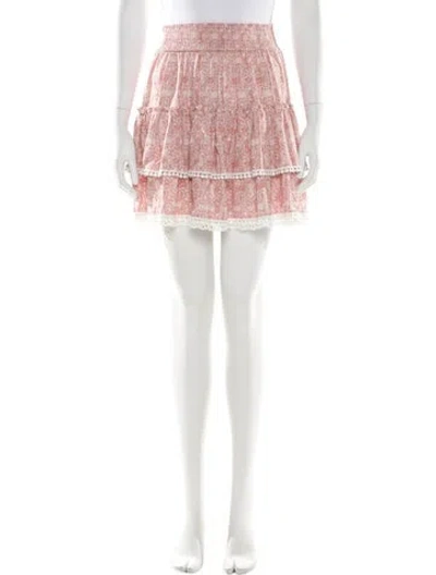 Pre-owned Misa Printed Mini Skirt In Pink