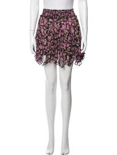 Pre-owned Misa Printed Mini Skirt In Pink
