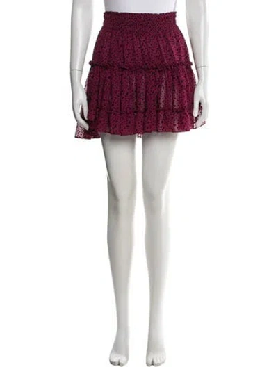 Pre-owned Misa Printed Mini Skirt In Pink