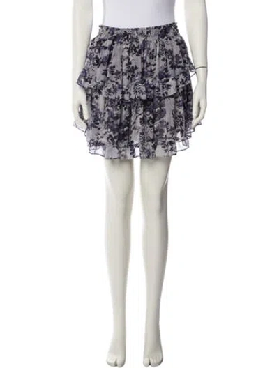 Pre-owned Misa Printed Mini Skirt In Purple