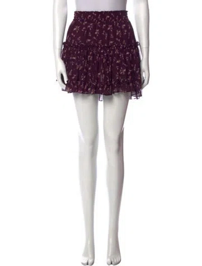 Pre-owned Misa Printed Mini Skirt In Purple