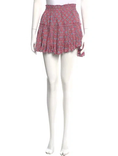 Pre-owned Misa Printed Mini Skirt In Purple