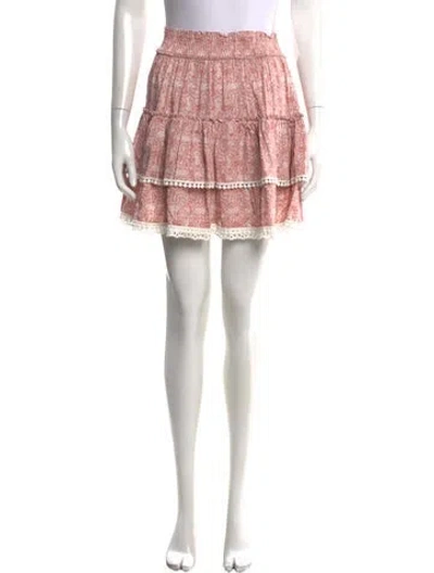 Pre-owned Misa Printed Mini Skirt In Red