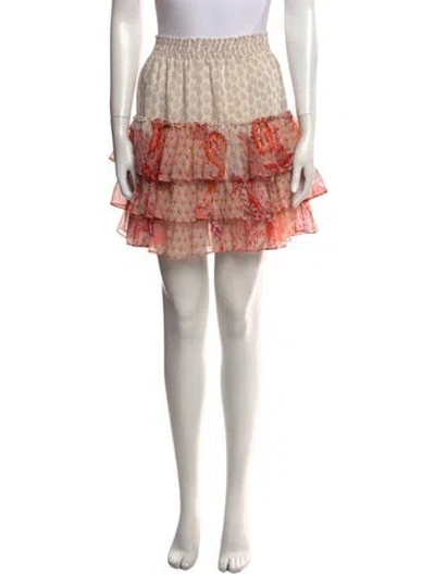 Pre-owned Misa Printed Mini Skirt W/ Tags In Orange