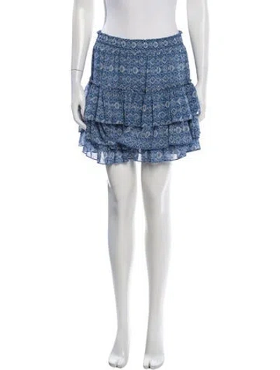 Pre-owned Misa Printed Mini Skirt In White