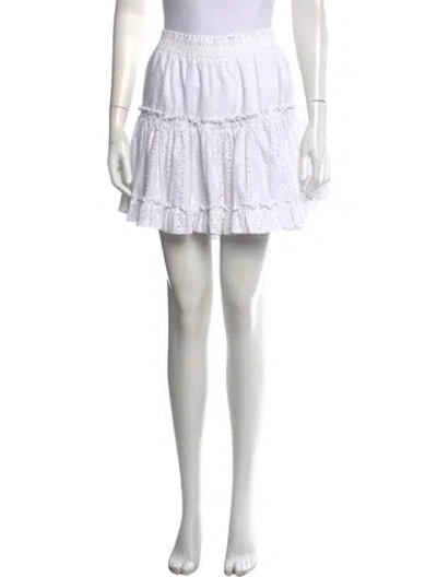 Pre-owned Misa Printed Mini Skirt In White