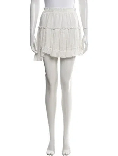 Pre-owned Misa Printed Mini Skirt In White