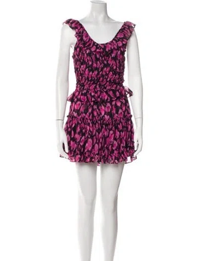 Pre-owned Misa Printed Ruffle Embellishment Skirt Set In Black