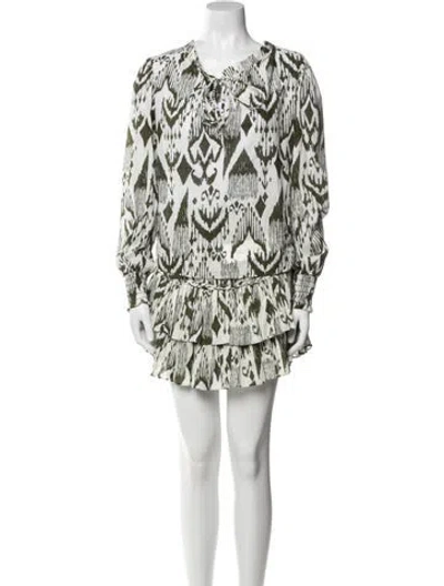 Pre-owned Misa Printed Ruffle Embellishment Skirt Set In Neutral