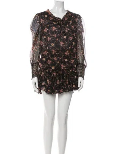 Pre-owned Misa Printed Ruffle Embellishment Skirt Set In Red