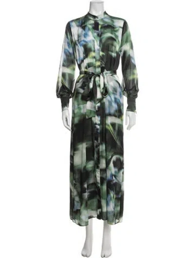Pre-owned Misa Printed Set In Green