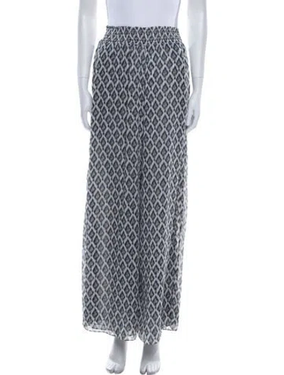 Pre-owned Misa Printed Wide Leg Pants In Gray