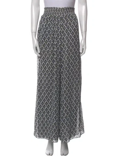 Pre-owned Misa Printed Wide Leg Pants In Gray