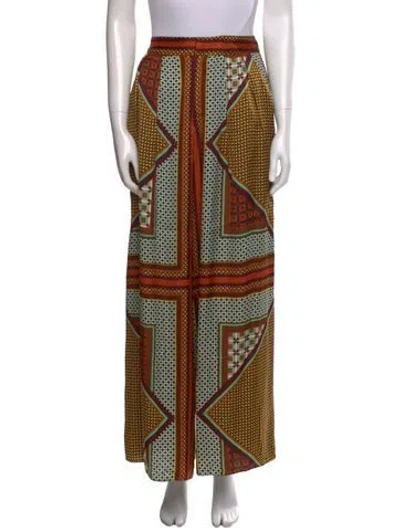 Pre-owned Misa Printed Wide Leg Pants In Multi