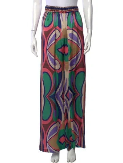 Pre-owned Misa Printed Wide Leg Pants In Multi