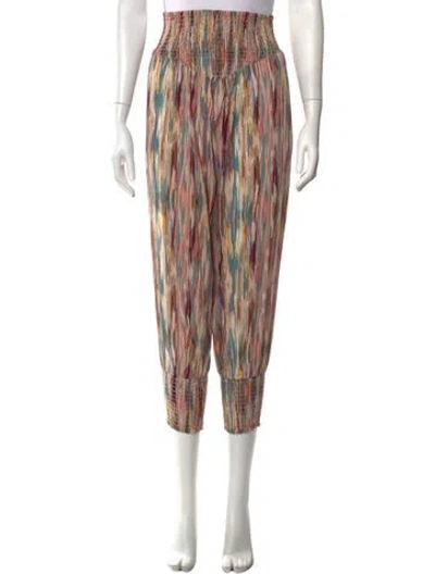 Pre-owned Misa Printed Wide Leg Pants W/ Tags In Pink