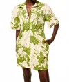 Misa Rahab Mini Dress In Green Goddess Poplin In Multi