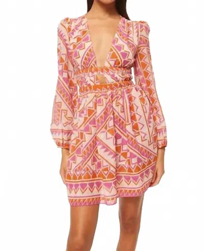 Misa Rana Dress In Aperol Geo In Multi
