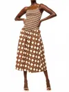 Misa Rattan Tile Roxie Maxi Dress In Choco Rattan Pop Mix