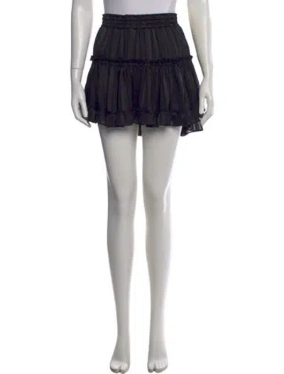 Pre-owned Misa Raw-edge Trim Mini Skirt In Black