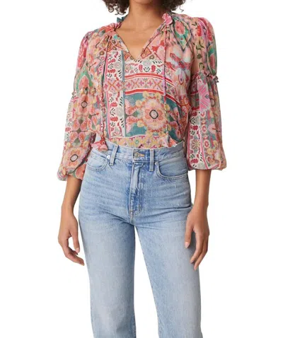 Misa Renata Top In Palazzo Tile In Multi