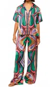 Misa Reshma Wide Leg Pant In Butterfly Mirror In Multi