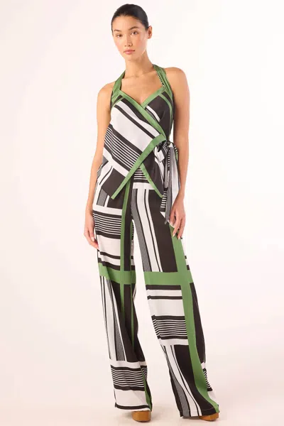 Misa Reshma Pants In Striped Geo In Multi