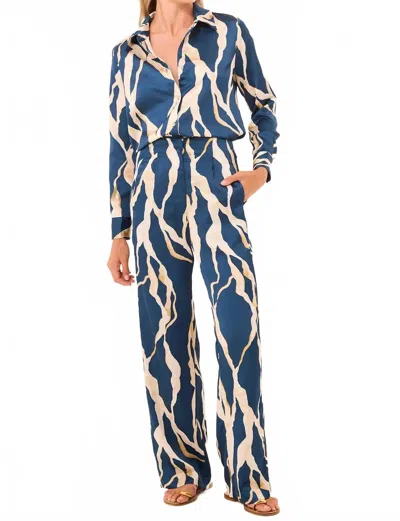 Misa Rita High-rise Pant In Navy In Multi