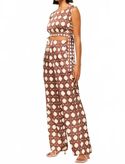Misa Rita Pant In Brown In Multi
