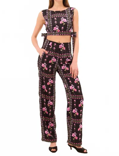 Misa Rita Straight Leg Pant In Midnight Lattice In Multi